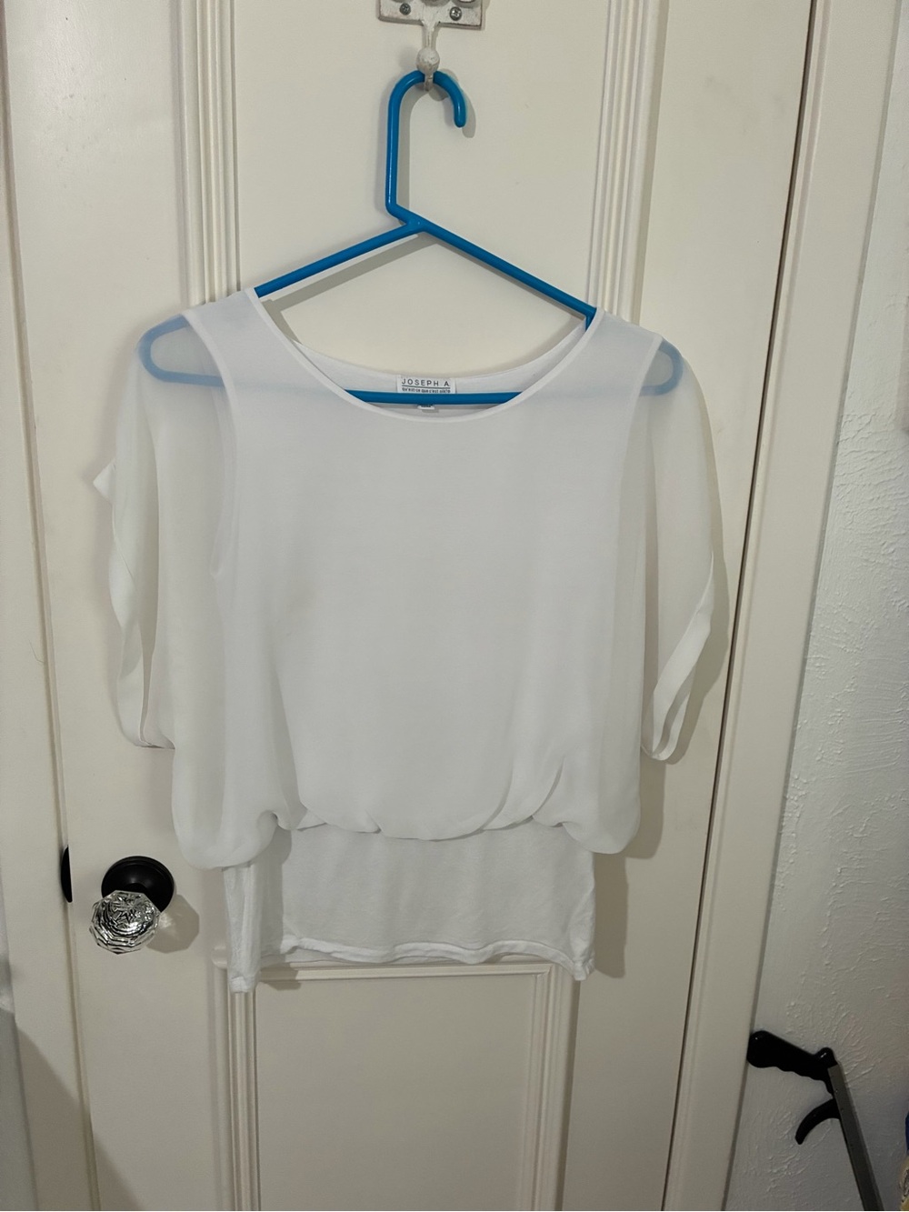 Joseph White Layered Sheer Blouse